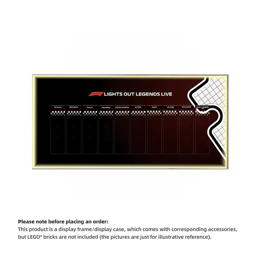Wall Display Frame for LEGO® F1® Speed Champions F1 Cars Plus(Car not included)