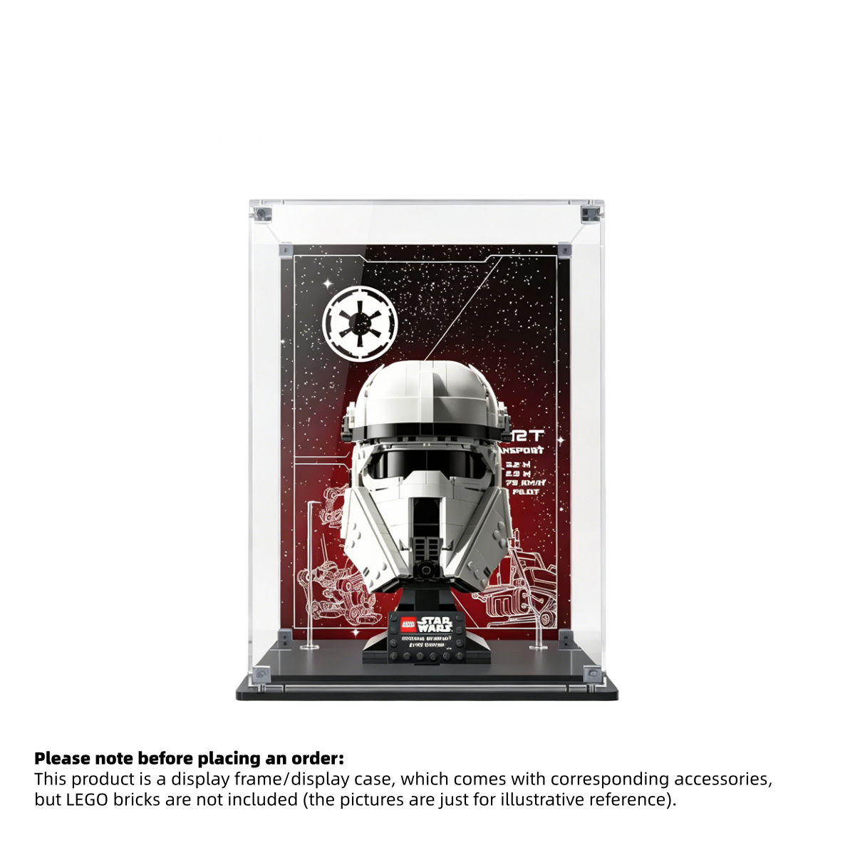 Display Case for LEGO® Star Wars™ Imperial Remnant AT-RT Driver Helmet – Set 75458