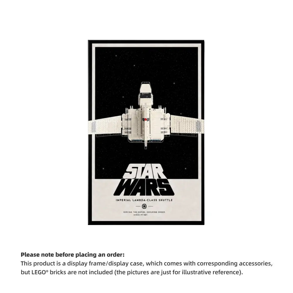 Wall Display Frame for LEGO® Star Wars™ Imperial Lambda-Class Shuttle 75459 (Model Not Included)