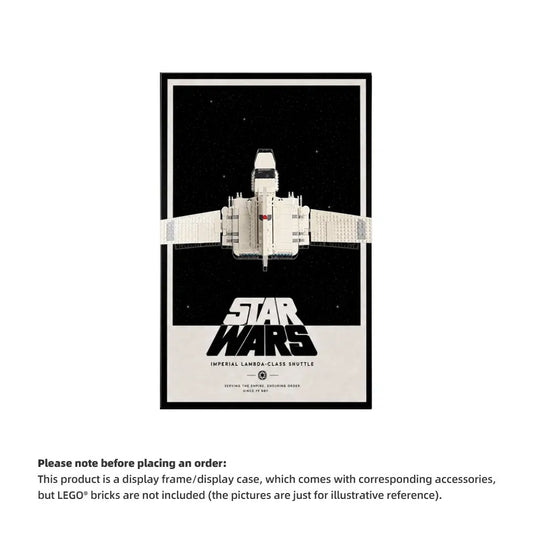Wall Display Frame for LEGO® Star Wars™ Imperial Lambda-Class Shuttle 75459 (Model Not Included)