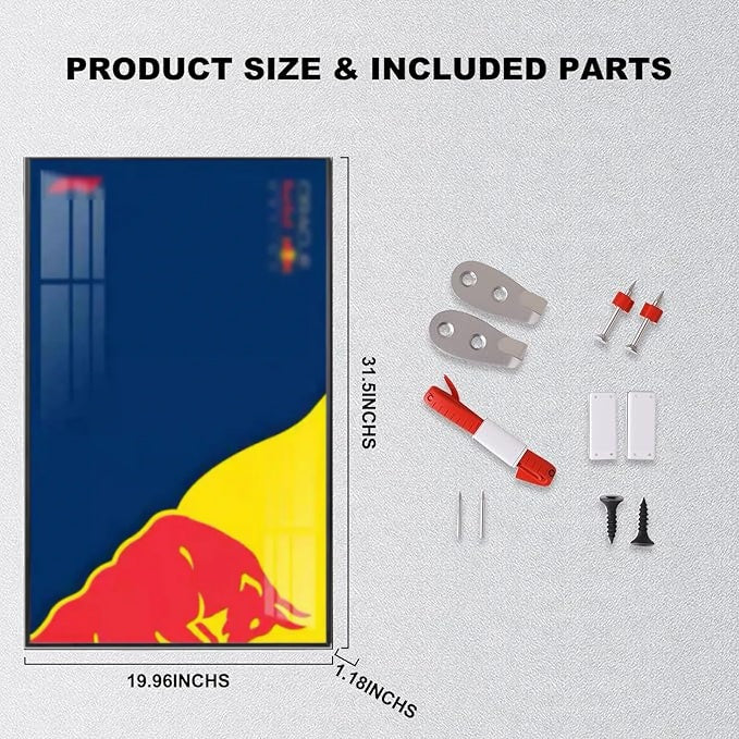 Wall Display Frame For LEGO® TECHNIC™ ORACLE RED BULL RACING RB20 F1 CAR 42206(Model Not Included)