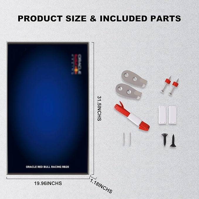 Wall Display Frame For LEGO® TECHNIC™ ORACLE RED BULL RACING RB20 F1 CAR 42206(Model Not Included)
