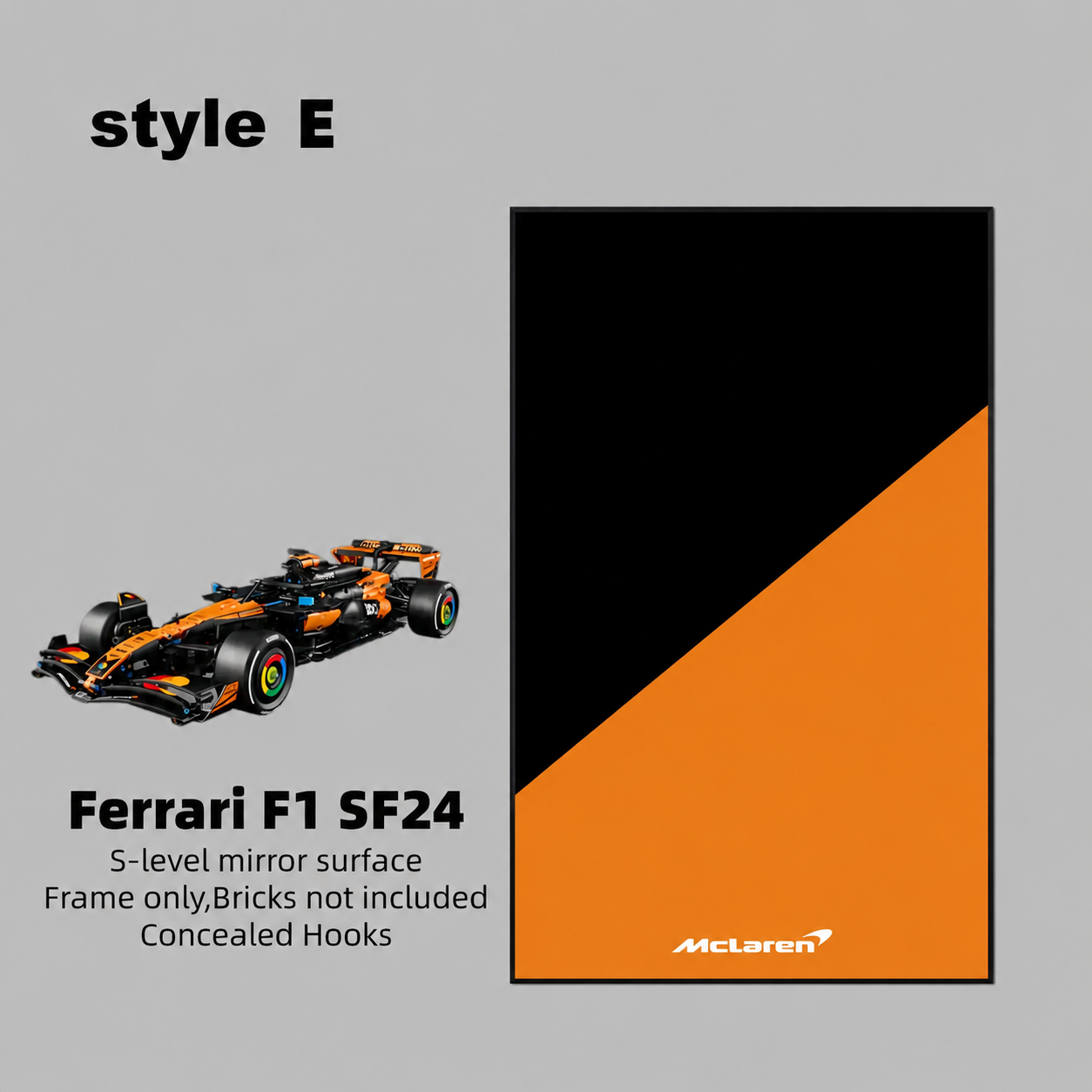 Wall Display Frame For LEGO® TECHNIC™ 42228 McLaren MCL39 F1® Car(Model Not Included)