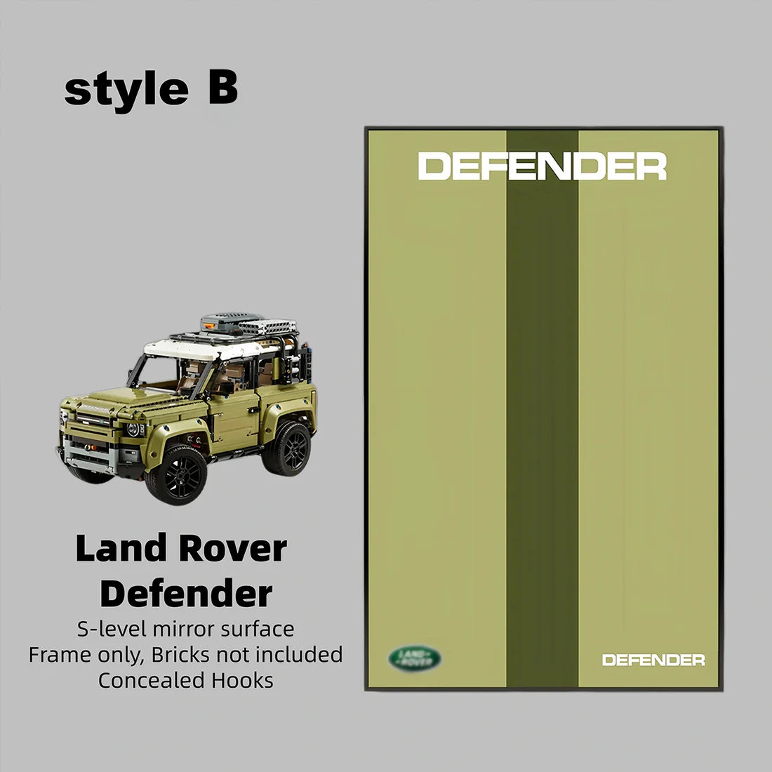 WALL DISPLAY FRAME for LEGO® TECHNIC™  Land Rover Defender 42110 .(Model Not Included)