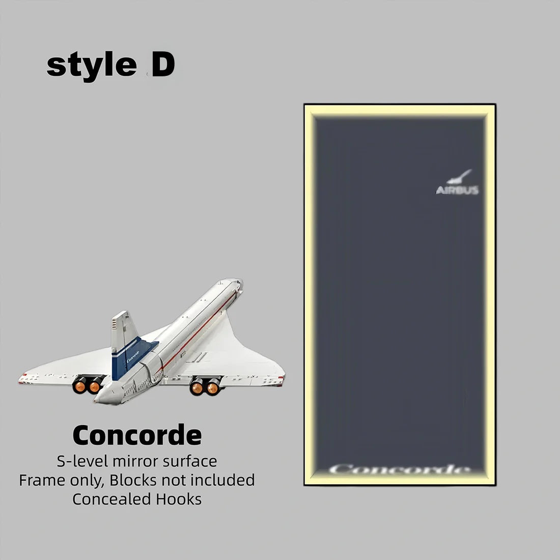 Wall Display Frames for LEGO® ICONS Concorde 10318(Model Not Included)