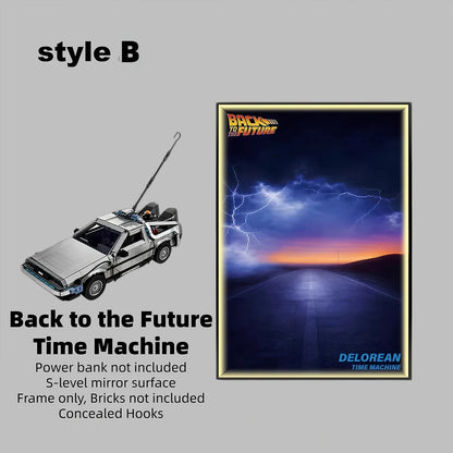 Wall Display frame for LEGO® ICONS™ 10300 Back to the Future Time Machine(Model Not Included)