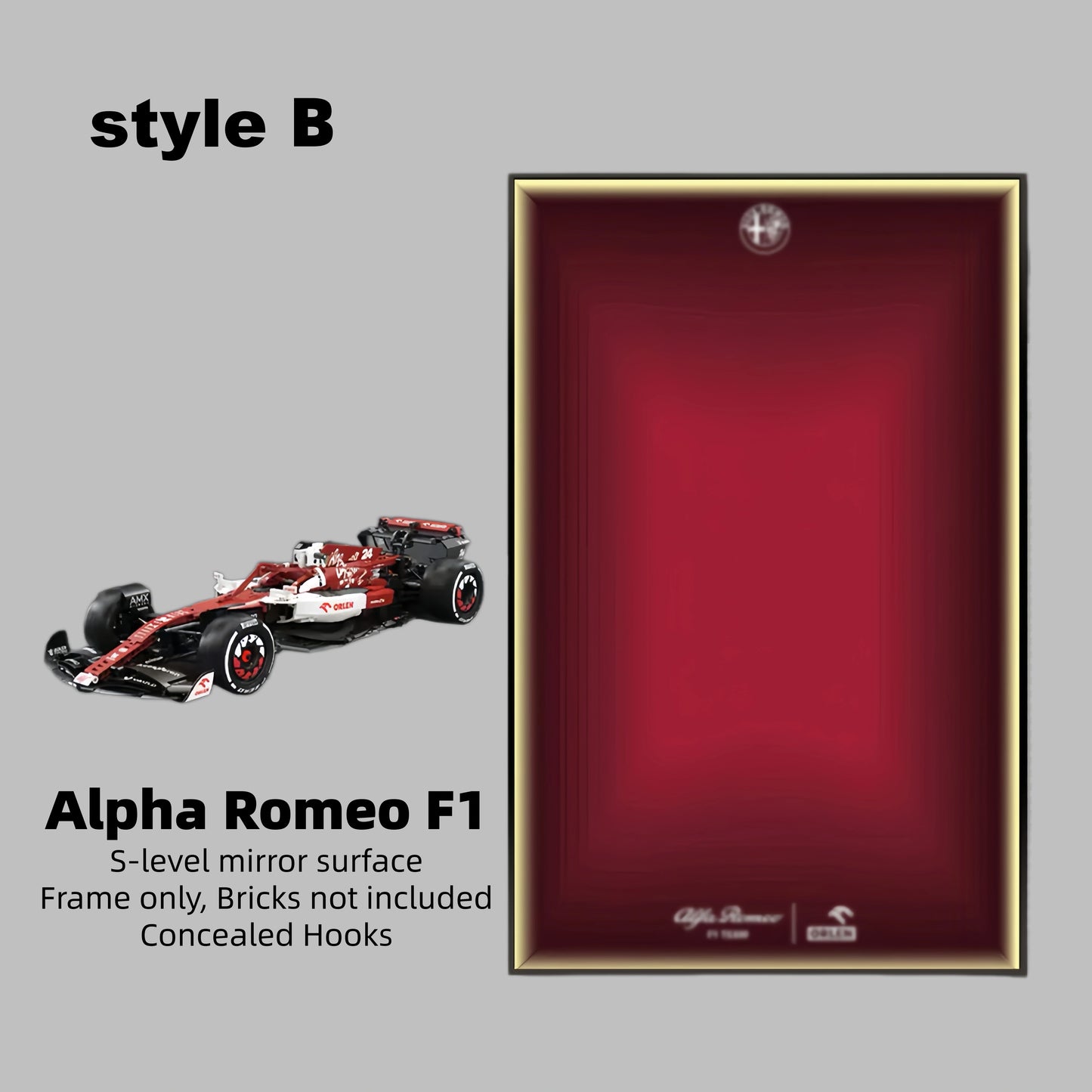 Wall Display Frame For  Alfa Romeo F1 Moc(Model Not Included)