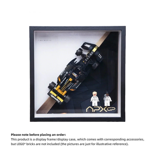 Display case for LEGO® 77252 APXGP Team Race Car from F1® The Movie.