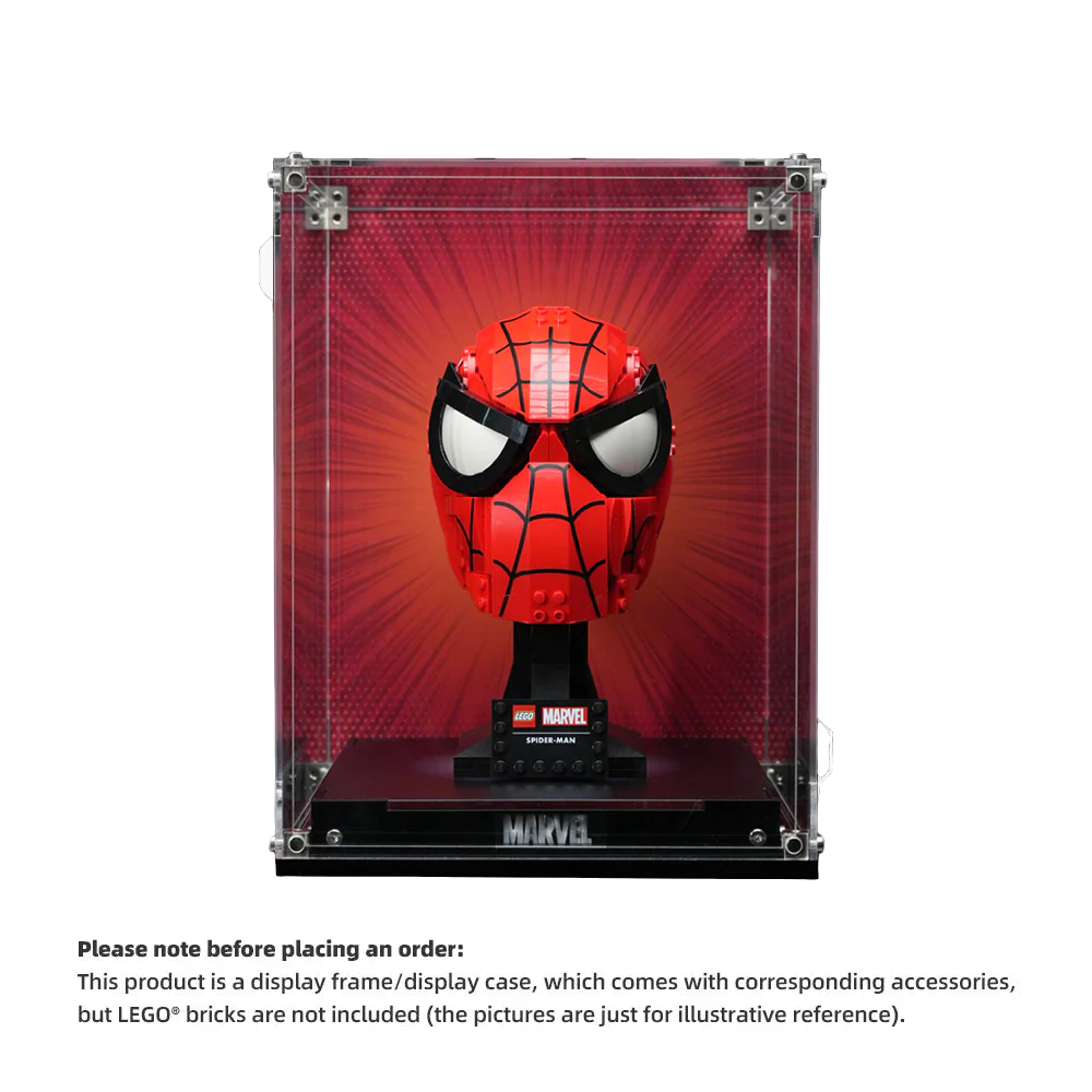 【PREMIUM】DISPLAY CASE FOR LEGO® MARVEL HELMET ULTRA-HIGH TRANSLUCENT ACRYLIC