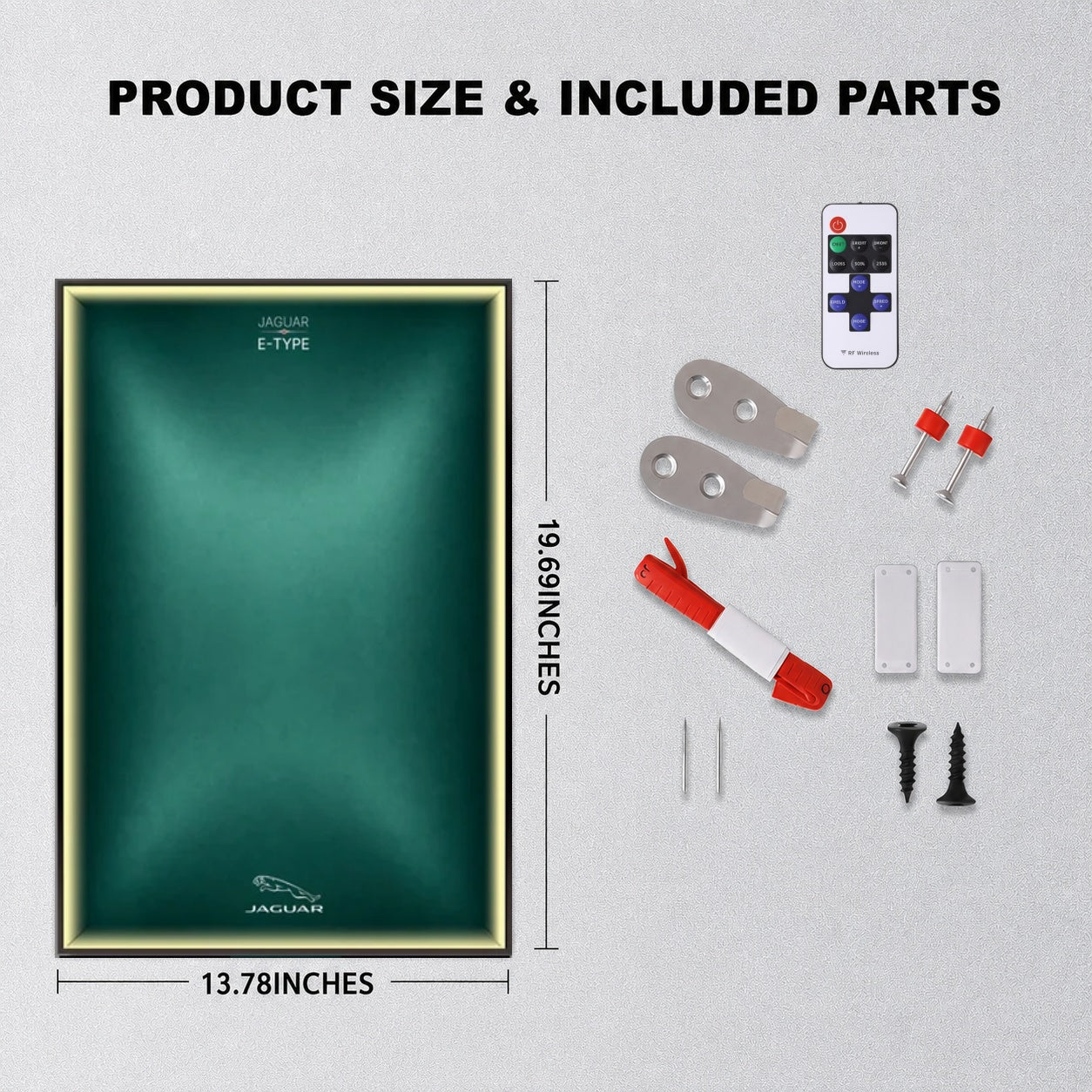 Wall Display Frame For Lego 11381 ICONS JAGUAR E-TYPE(Model not included)