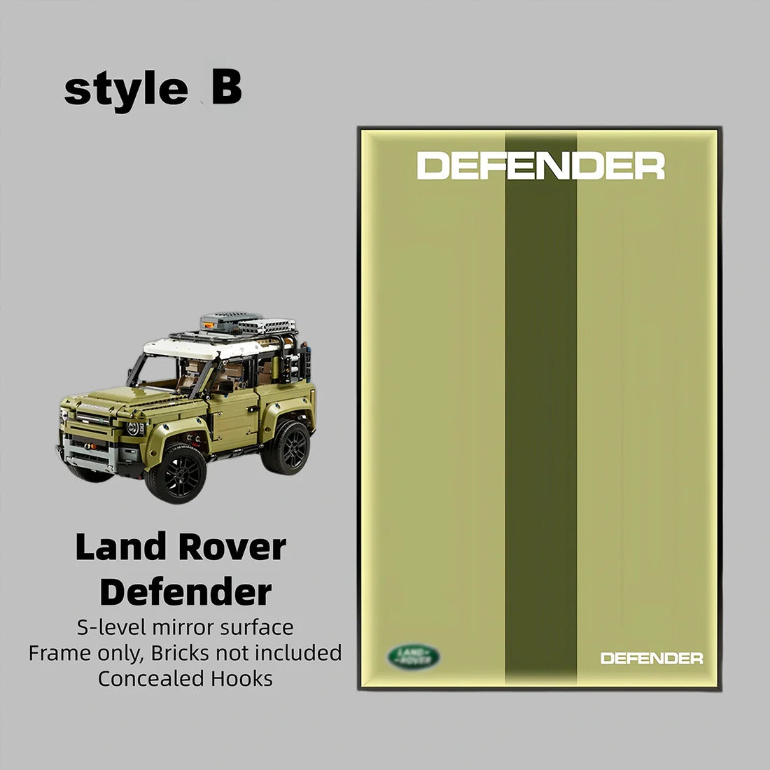 WALL DISPLAY FRAME for LEGO® TECHNIC™  Land Rover Defender 42110 .(Model Not Included)