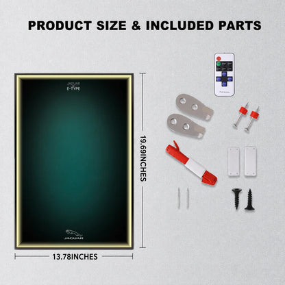 Wall Display Frame For Lego 11381 ICONS JAGUAR E-TYPE(Model not included)