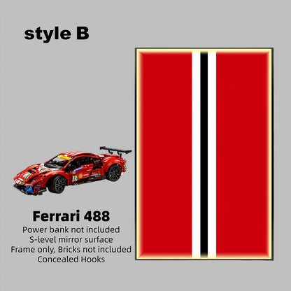 Car Display Wall Frame for LEGO® TECHNIC™ Ferrari 488 42125.(Model Not Included)