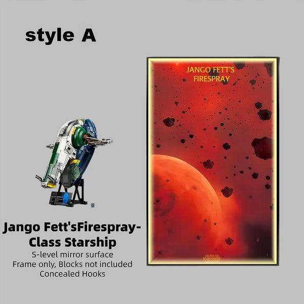 Wall Display frame for LEGO® STAR WARS™ 75409 Jango Fett's Firespray-Class Starship(Model Not Included)