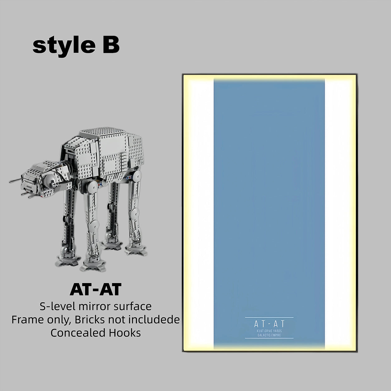 Wall Display Frame For LEGO® STAR WARS™ AT-AT™ 75288 (Model not included)