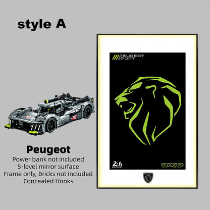 Wall Display Frame for LEGO® Technic™  42156 Peugeot 9X8 (Model Not Included)
