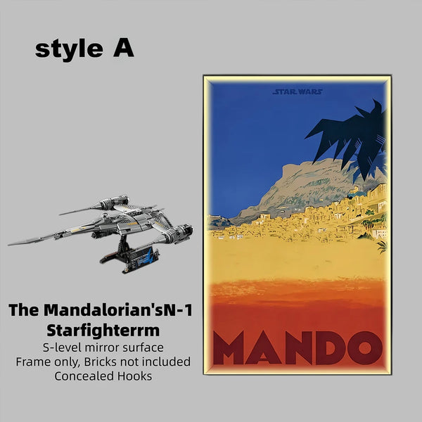 Wall Display Frame For LEGO® STAR WARS™ 75442 The Mandalorian's N1 Starfighter™ (Model Not Included)
