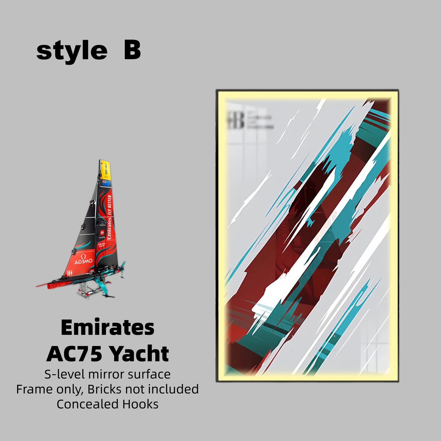 DISPLAY FRAME FOR LEGO® TECHNIC™ EMIRATES AC75 YACHT 42174(Model Not Included)