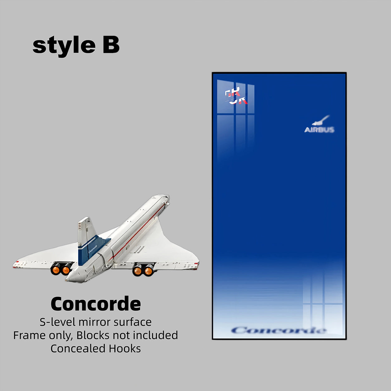Wall Display Frames for LEGO® ICONS Concorde 10318(Model Not Included)