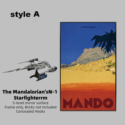 Wall Display Frame For LEGO® STAR WARS™ 75442 The Mandalorian's N1 Starfighter™ (Model Not Included)