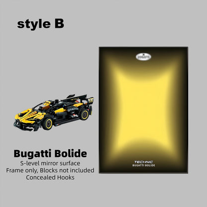 Wall Display Frame For LEGO® TECHNIC™ Bugtti Bolide Mid-Size CAR 42151(Model Not Included)