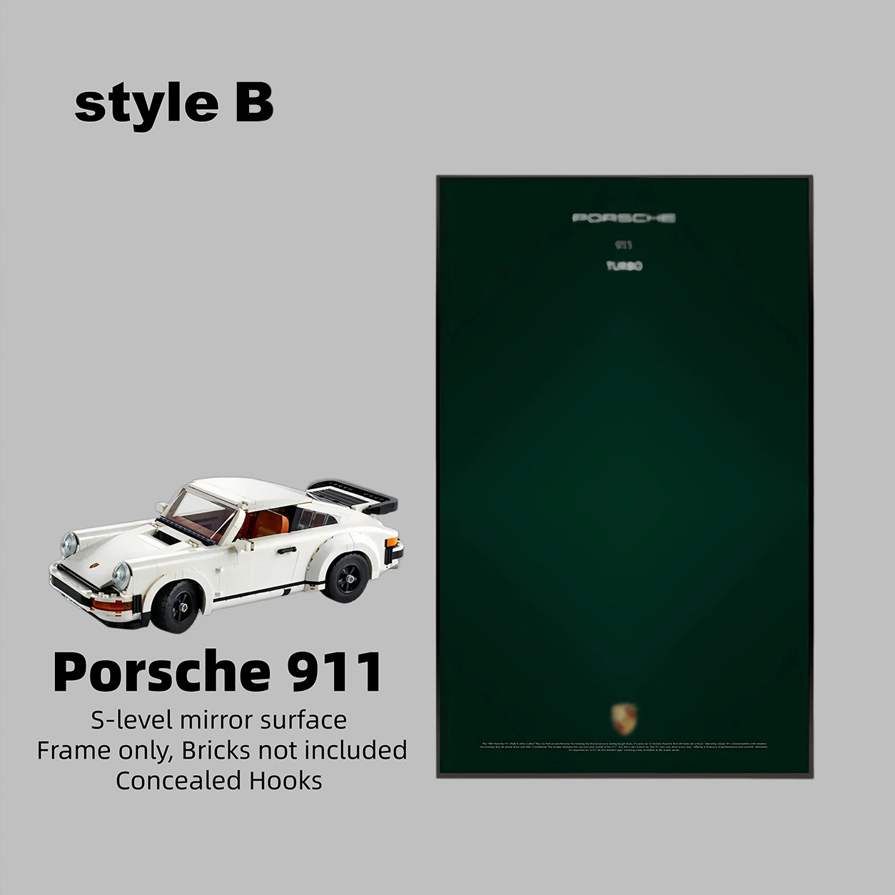 Wall Display Frame for LEGO® ICONS Porsche 911 10295(Model Not Included)