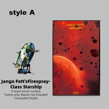 Wall Display frame for LEGO® STAR WARS™ 75409 Jango Fett's Firespray-Class Starship(Model Not Included)