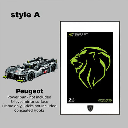 Wall Display Frame for LEGO® Technic™  42156 Peugeot 9X8 (Model Not Included)