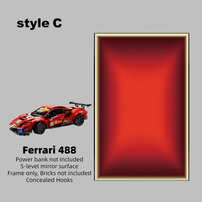 Car Display Wall Frame for LEGO® TECHNIC™ Ferrari 488 42125.(Model Not Included)