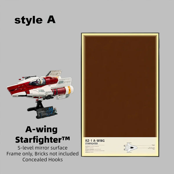 Wall Display frame for LEGO® STAR WARS™ 75275 A-wing Starfighter™(Model Not Included)
