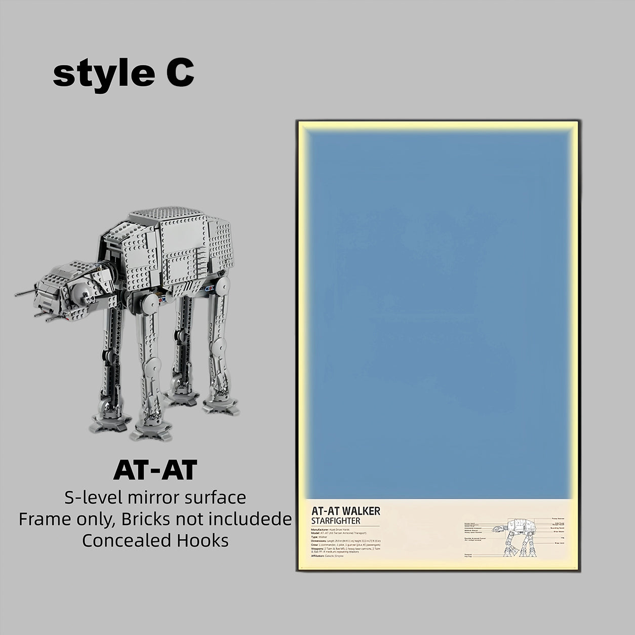 Wall Display Frame For LEGO® STAR WARS™ AT-AT™ 75288 (Model not included)