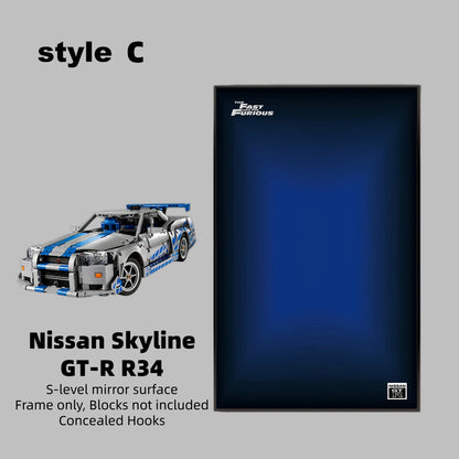 Wall Display Frame For LEGO® TECHNIC 42210 2 FAST 2 FURIOUS NISSAN SKYLINE GT-R (R34) CAR(Model Not Included)