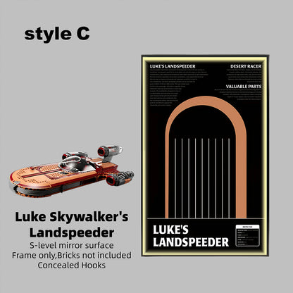 Wall Display Frame for LEGO® Star Wars Luke Skywalker’s Landspeeder™75341(Model Not Included)