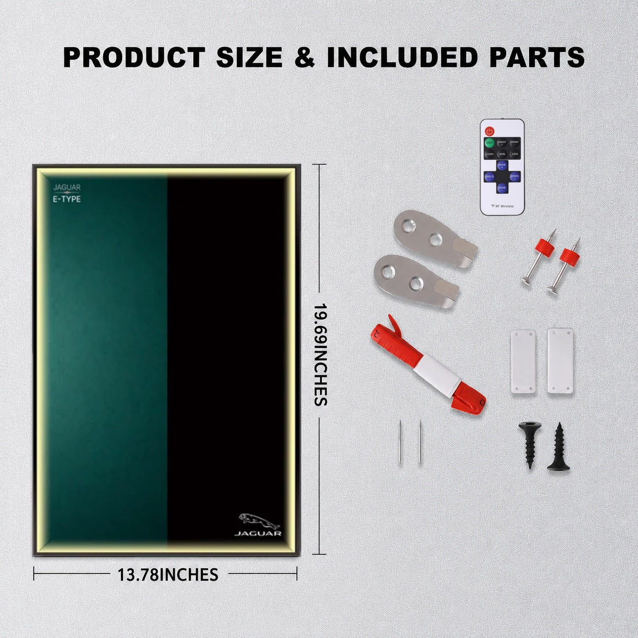 Wall Display Frame For Lego 11381 ICONS JAGUAR E-TYPE(Model not included)