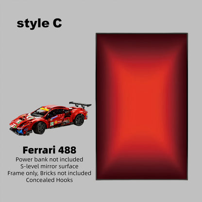 Car Display Wall Frame for LEGO® TECHNIC™ Ferrari 488 42125.(Model Not Included)