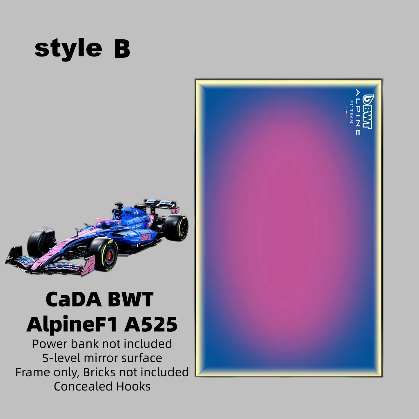 Wall Display Frame For CaDA BWT Alpine F1 A525(Model Not Included)