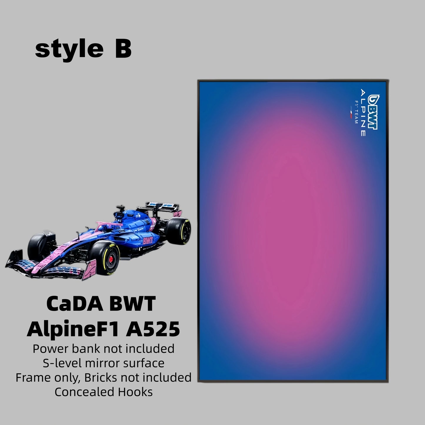 Wall Display Frame For CaDA BWT Alpine F1 A525(Model Not Included)