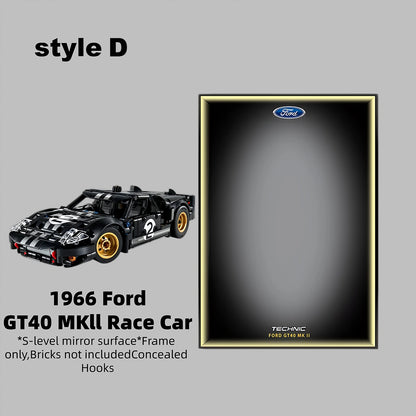 Wall Display Frame for LEGO® Technic™ 1966 Ford GT40 MKII Race Car Mid-Size Car 42223(Model Not Included)