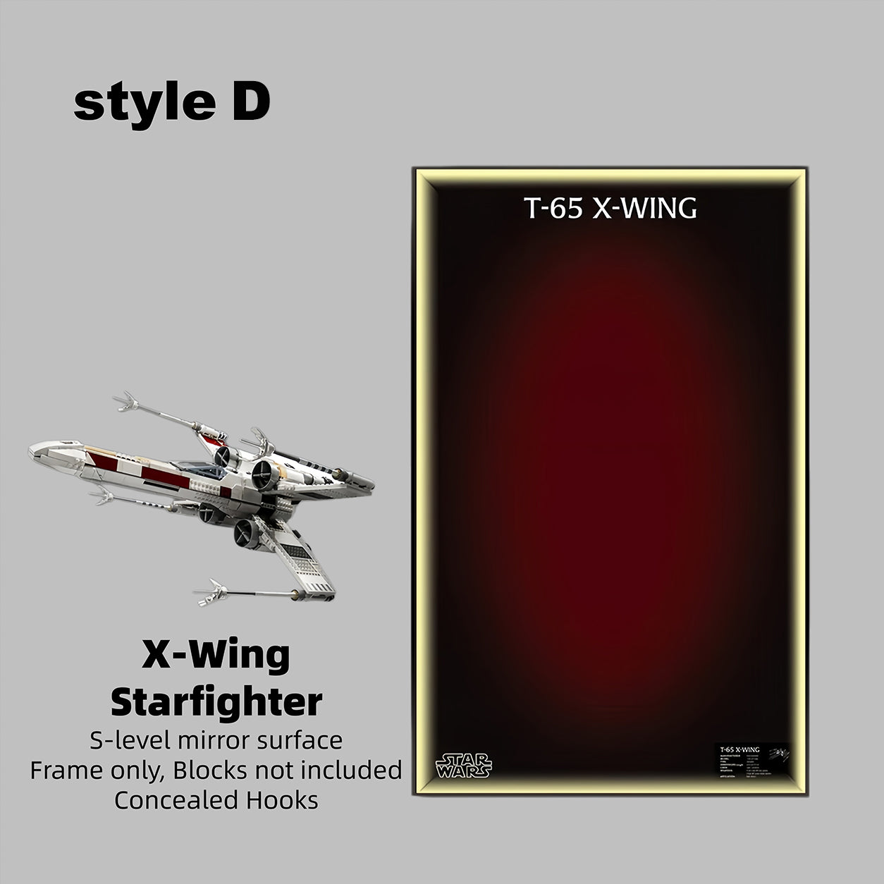 Wall Display Frame for LEGO® 75355 Star Wars™ X-Wing Starfighter™(Model Not Included)