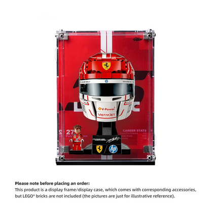 Wall mounted Display Case For LEGO® Editions F1 helmets