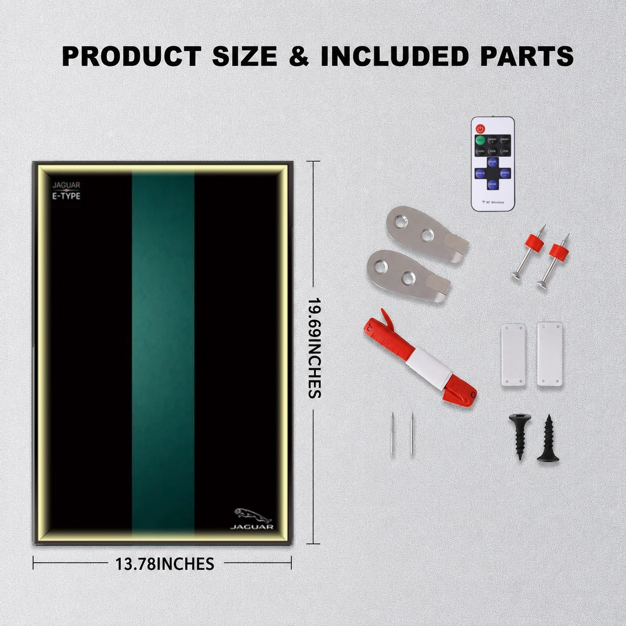 Wall Display Frame For Lego 11381 ICONS JAGUAR E-TYPE(Model not included)