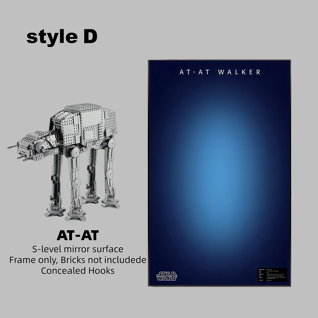 Wall Display Frame For LEGO® STAR WARS™ AT-AT™ 75288 (Model not included)