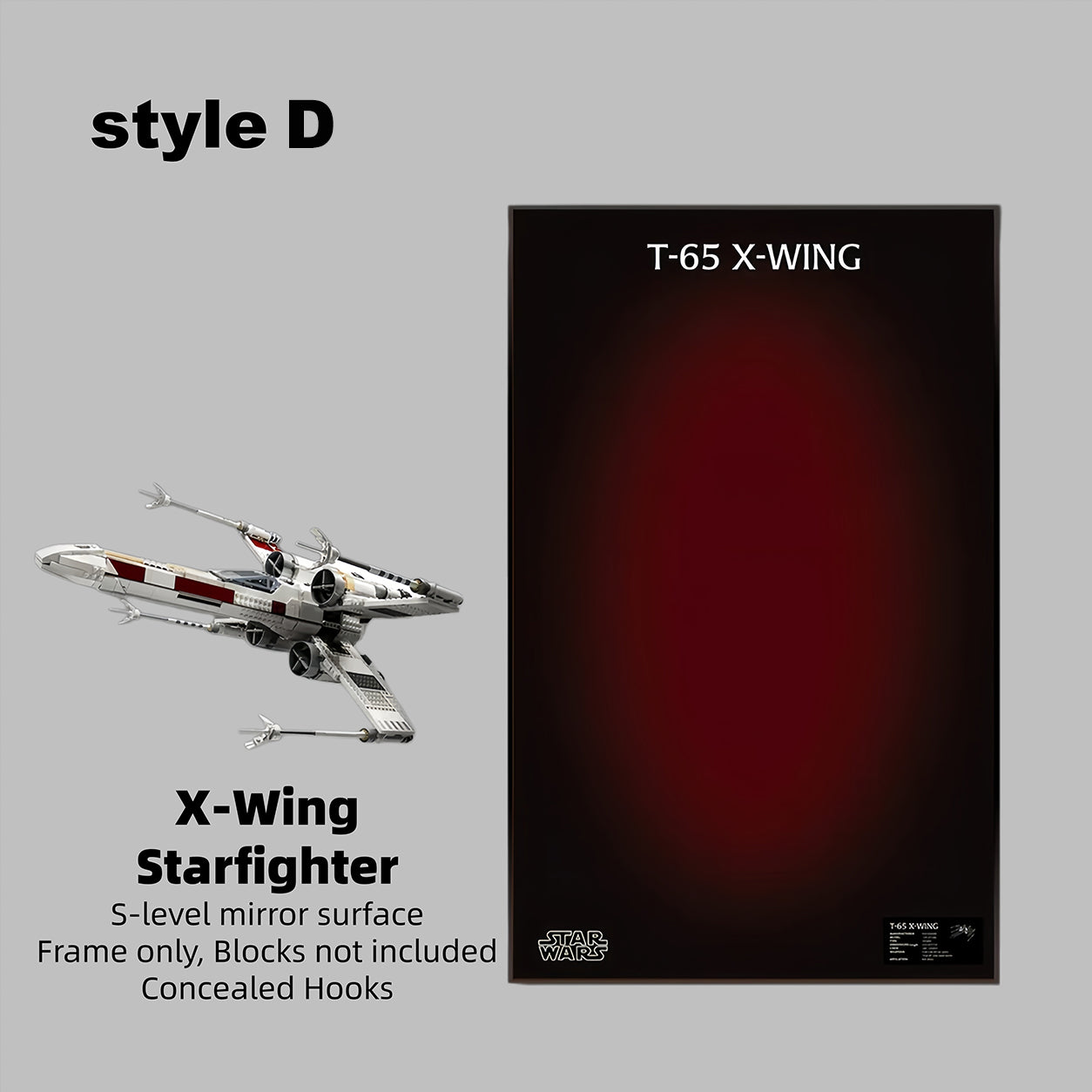 Wall Display Frame for LEGO® 75355 Star Wars™ X-Wing Starfighter™(Model Not Included)