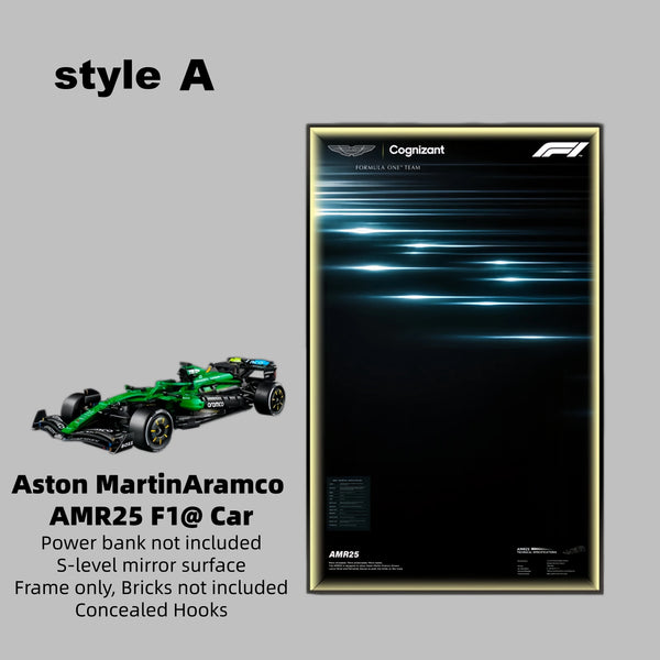Wall Display Frame For LEGO Technic F1 42240 Aston Martin AMR25(Model not included)