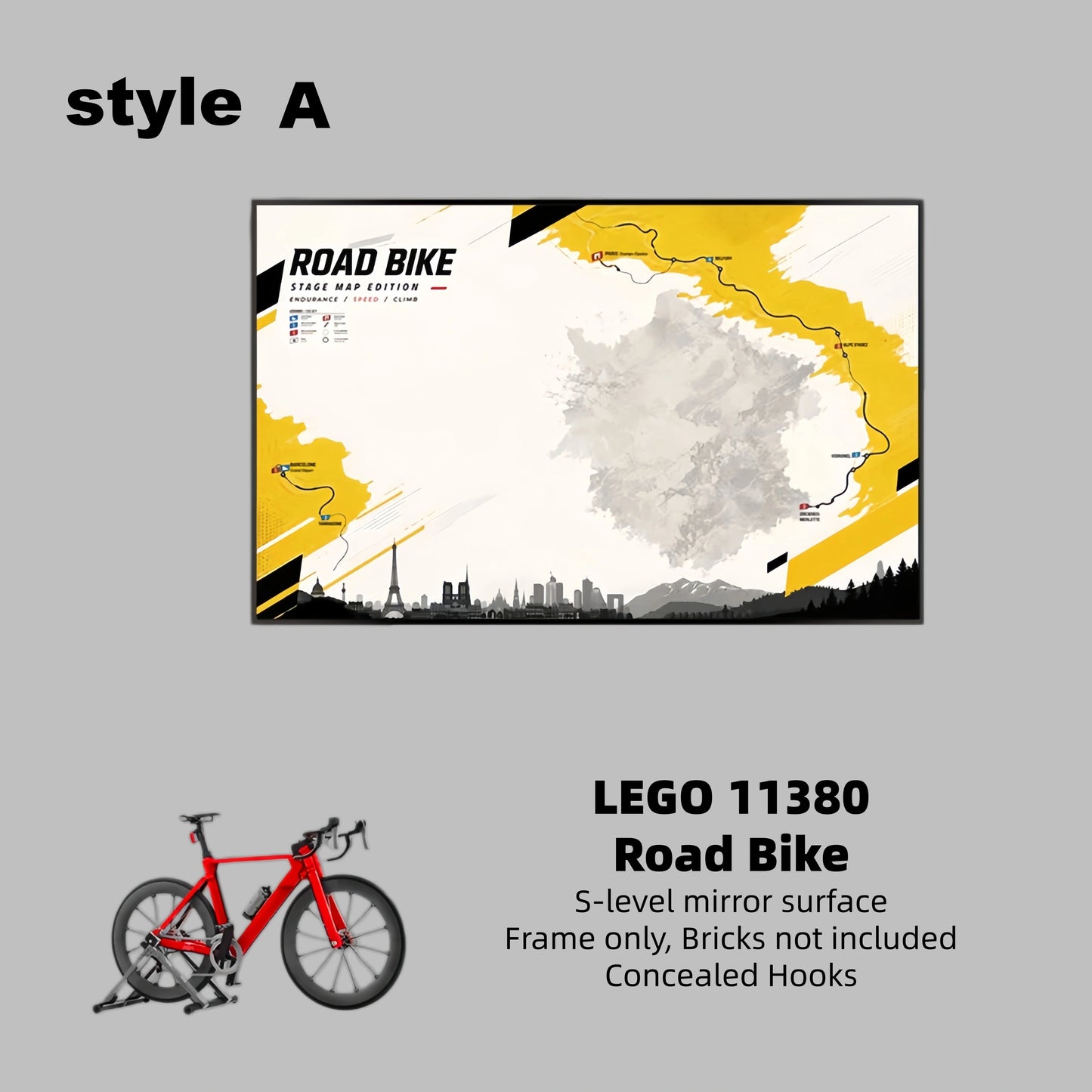 Display Frame For LEGO® ICONS 11380 ROAD BIKE (Model not included)