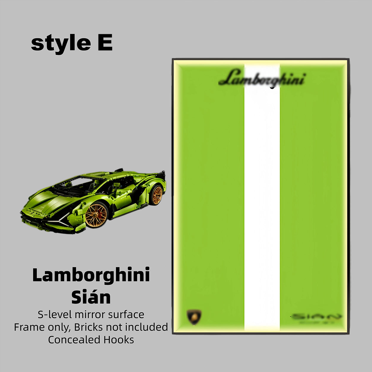 Wall Display Frame  for LEGO® TECHNIC™ Lamborghini Sián FKP 37 42115(Model Not Included)