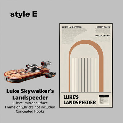 Wall Display Frame for LEGO® Star Wars Luke Skywalker’s Landspeeder™75341(Model Not Included)