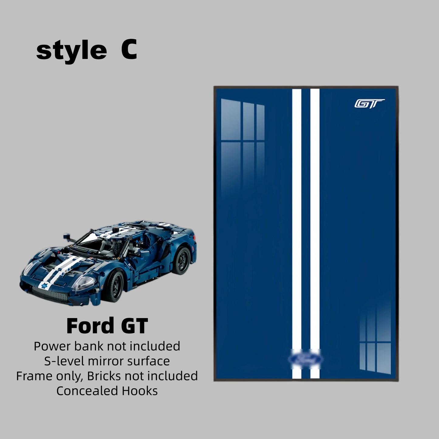 Wall Display Frame For LEGO® TECHNIC™ Ford GT 42154(Model Not Included)