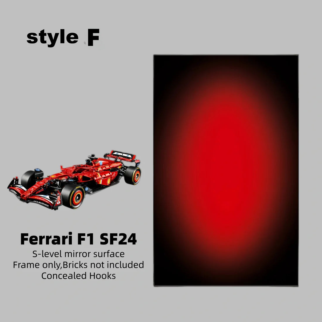 Wall Display Frame For LEGO® TECHNIC™ Ferrari F1 SF24 42207.(Model Not Included)