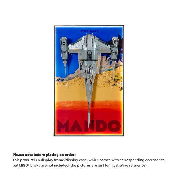 Wall Display Frame For LEGO® STAR WARS™ 75442 The Mandalorian's N1 Starfighter™ (Model Not Included)
